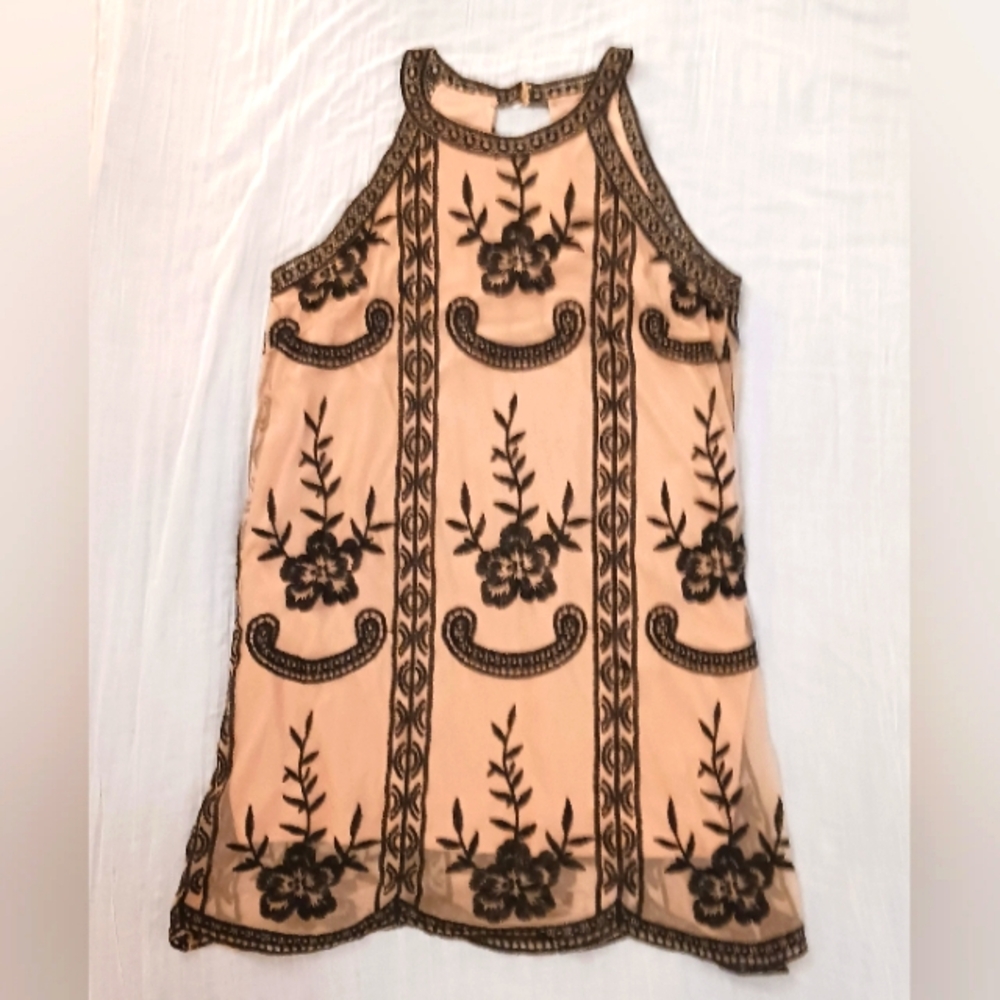 Embroidered Lace Sleeveless Sheath Dress Sz Lg Altard State